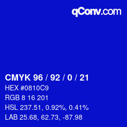 Color code: CMYK 96 / 92 / 0 / 21 | qconv.com