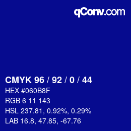 カラーコード: CMYK 96 / 92 / 0 / 44 | qconv.com