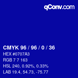 Color code: CMYK 96 / 96 / 0 / 36 | qconv.com