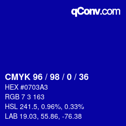Color code: CMYK 96 / 98 / 0 / 36 | qconv.com