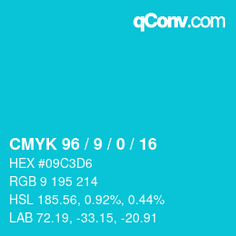 Color code: CMYK 96 / 9 / 0 / 16 | qconv.com