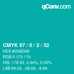 Color code: CMYK 97 / 0 / 2 / 32 | qconv.com