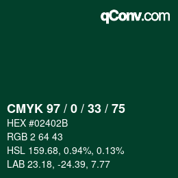 Código de color: CMYK 97 / 0 / 33 / 75 | qconv.com
