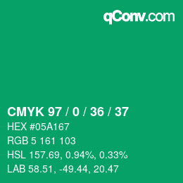 Color code: CMYK 97 / 0 / 36 / 37 | qconv.com