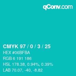 Color code: CMYK 97 / 0 / 3 / 25 | qconv.com