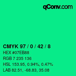 Color code: CMYK 97 / 0 / 42 / 8 | qconv.com