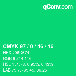 Color code: CMYK 97 / 0 / 46 / 16 | qconv.com