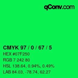 Color code: CMYK 97 / 0 / 67 / 5 | qconv.com