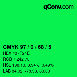 Color code: CMYK 97 / 0 / 68 / 5 | qconv.com