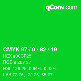 Color code: CMYK 97 / 0 / 82 / 19 | qconv.com