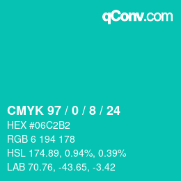 カラーコード: CMYK 97 / 0 / 8 / 24 | qconv.com