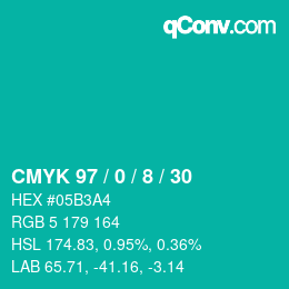 Color code: CMYK 97 / 0 / 8 / 30 | qconv.com