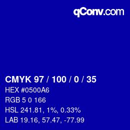 Color code: CMYK 97 / 100 / 0 / 35 | qconv.com