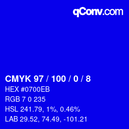 Color code: CMYK 97 / 100 / 0 / 8 | qconv.com