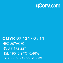 Color code: CMYK 97 / 24 / 0 / 11 | qconv.com