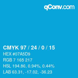 Color code: CMYK 97 / 24 / 0 / 15 | qconv.com