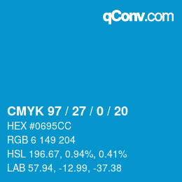 Color code: CMYK 97 / 27 / 0 / 20 | qconv.com