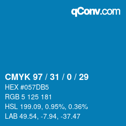 カラーコード: CMYK 97 / 31 / 0 / 29 | qconv.com