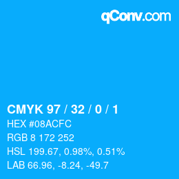 Color code: CMYK 97 / 32 / 0 / 1 | qconv.com