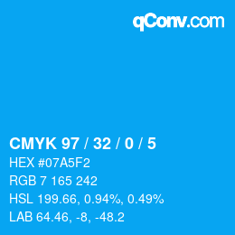 Color code: CMYK 97 / 32 / 0 / 5 | qconv.com