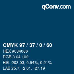 Color code: CMYK 97 / 37 / 0 / 60 | qconv.com