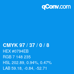 Color code: CMYK 97 / 37 / 0 / 8 | qconv.com