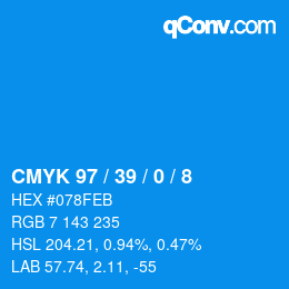 Color code: CMYK 97 / 39 / 0 / 8 | qconv.com