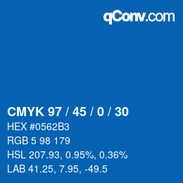 Color code: CMYK 97 / 45 / 0 / 30 | qconv.com