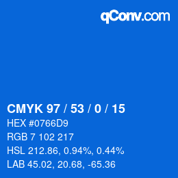 Color code: CMYK 97 / 53 / 0 / 15 | qconv.com