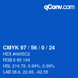 Color code: CMYK 97 / 56 / 0 / 24 | qconv.com