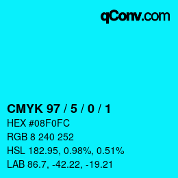 Color code: CMYK 97 / 5 / 0 / 1 | qconv.com
