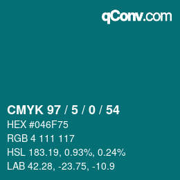 Color code: CMYK 97 / 5 / 0 / 54 | qconv.com