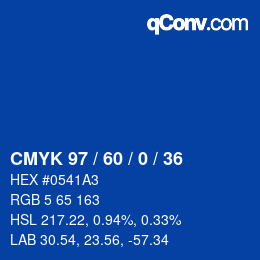 颜色代码: CMYK 97 / 60 / 0 / 36 | qconv.com