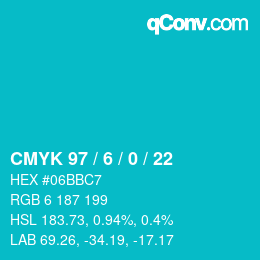 Color code: CMYK 97 / 6 / 0 / 22 | qconv.com