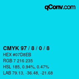 Color code: CMYK 97 / 8 / 0 / 8 | qconv.com