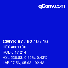 カラーコード: CMYK 97 / 92 / 0 / 16 | qconv.com