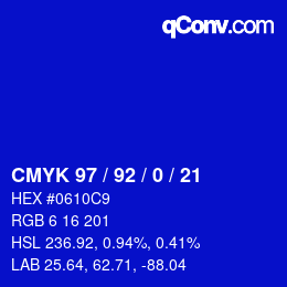 Color code: CMYK 97 / 92 / 0 / 21 | qconv.com