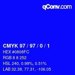 Color code: CMYK 97 / 97 / 0 / 1 | qconv.com