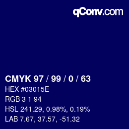 Color code: CMYK 97 / 99 / 0 / 63 | qconv.com