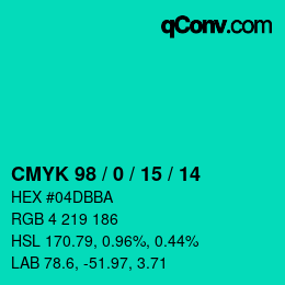 Color code: CMYK 98 / 0 / 15 / 14 | qconv.com