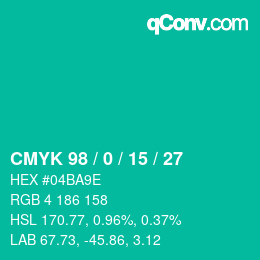 Color code: CMYK 98 / 0 / 15 / 27 | qconv.com