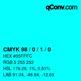 Color code: CMYK 98 / 0 / 1 / 0 | qconv.com