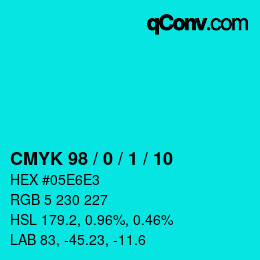 Color code: CMYK 98 / 0 / 1 / 10 | qconv.com