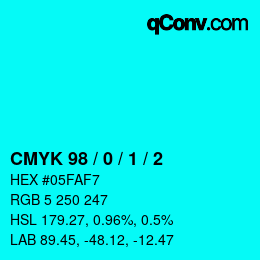 Color code: CMYK 98 / 0 / 1 / 2 | qconv.com