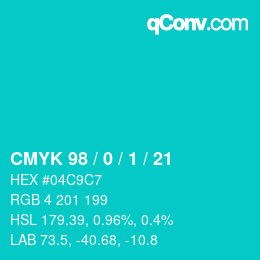 Color code: CMYK 98 / 0 / 1 / 21 | qconv.com
