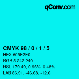 Color code: CMYK 98 / 0 / 1 / 5 | qconv.com
