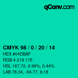 Farbcode: CMYK 98 / 0 / 20 / 14 | qconv.com