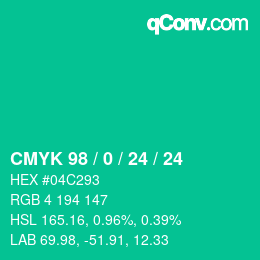 Color code: CMYK 98 / 0 / 24 / 24 | qconv.com