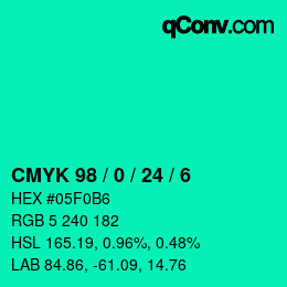 Color code: CMYK 98 / 0 / 24 / 6 | qconv.com