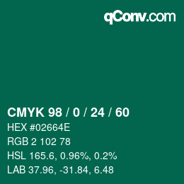 颜色代码: CMYK 98 / 0 / 24 / 60 | qconv.com